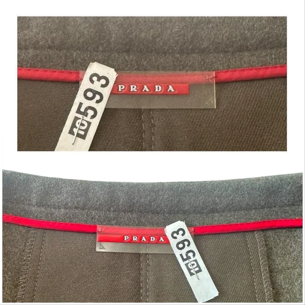 Prada Brown Virgin Wool Pleated Skirt with Cotton Panels
